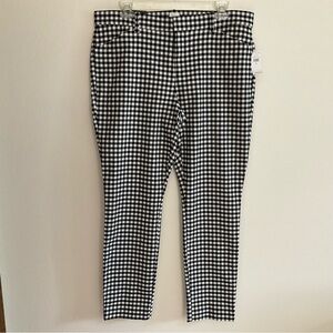 Gap women’s pants black white gingham size 14
